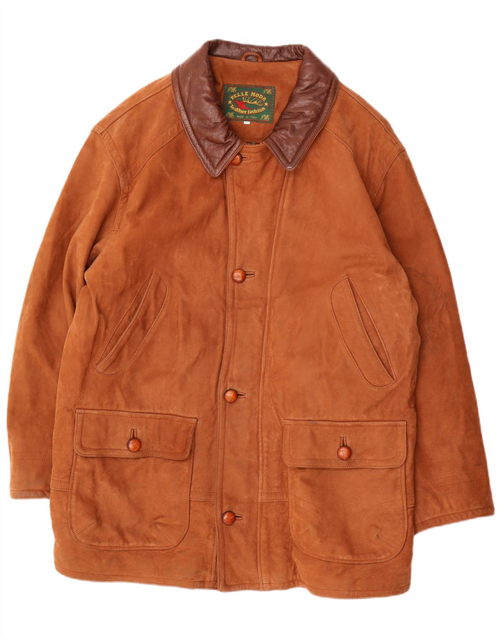 Jaqueta de couro masculina Pelle Moda IT 52 XL marrom