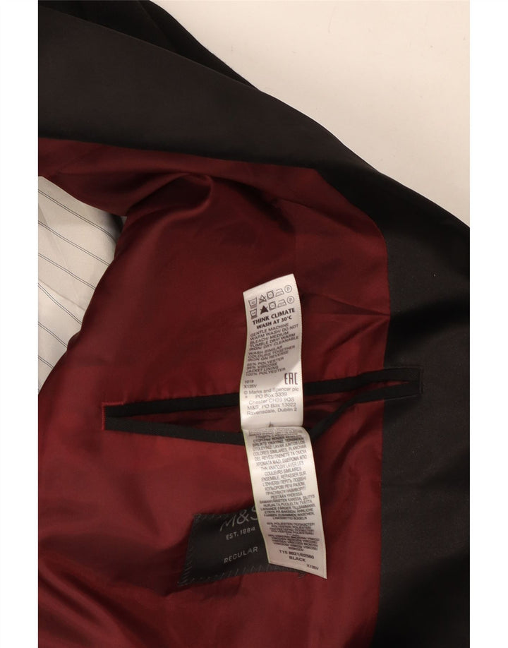 Jaqueta blazer masculina de ajuste regular de 2 botões Marks & Spencer Reino Unido 48 2XL preta