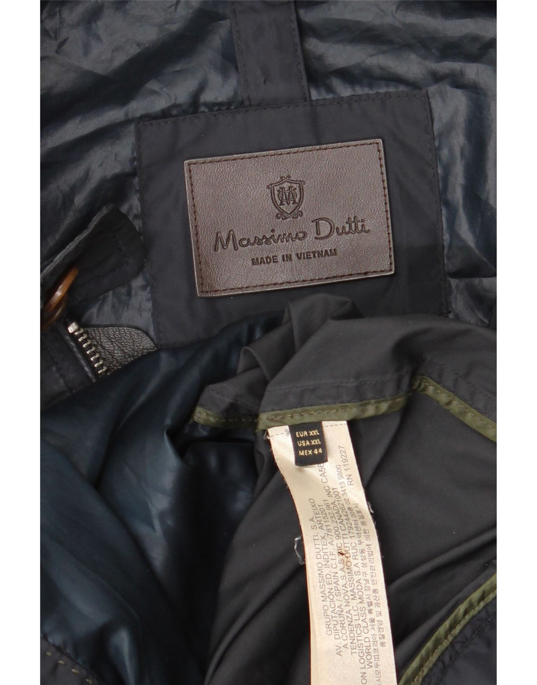 Jaqueta bomber masculina Massimo Dutti UK 44 2XL poliéster azul marinho