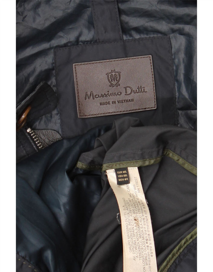 Jaqueta bomber masculina Massimo Dutti UK 44 2XL poliéster azul marinho