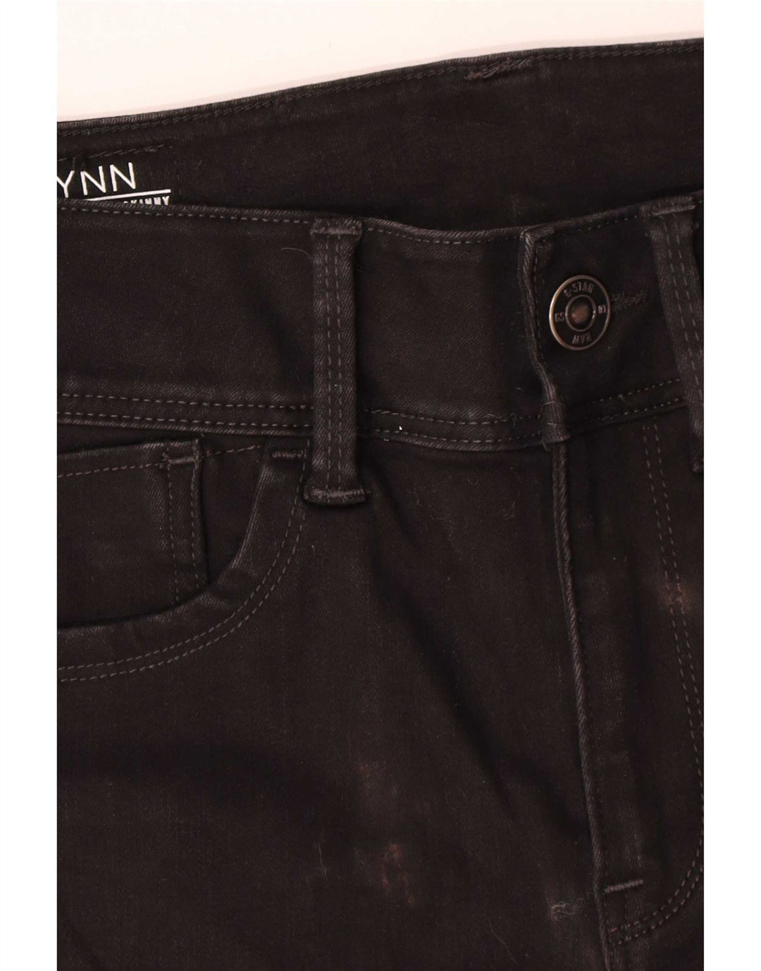 G-Star feminino Lynn Skinny Jeans W27 L30 poliéster preto