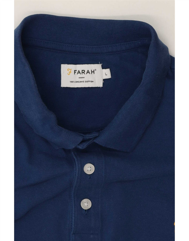 Camisa polo masculina Farah grande algodão azul marinho