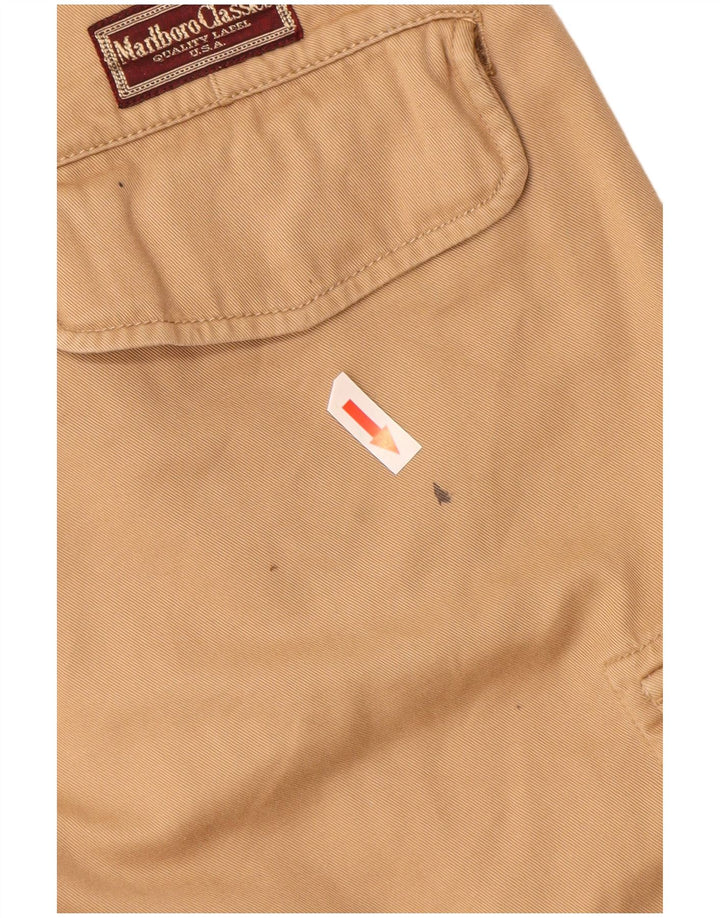 Marlboro Classics Masculino Pegged Cargo Shorts EU 52 XL W32 Algodão Bege