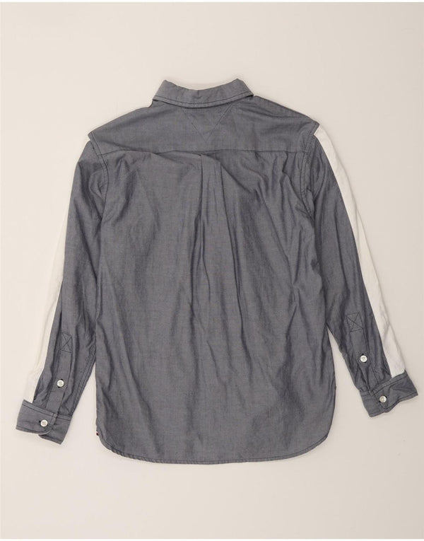 Camisa gráfica masculina TOMMY HILFIGER 12-13 anos grande bloco cinza