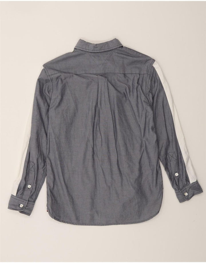 Camisa gráfica masculina TOMMY HILFIGER 12-13 anos grande bloco cinza