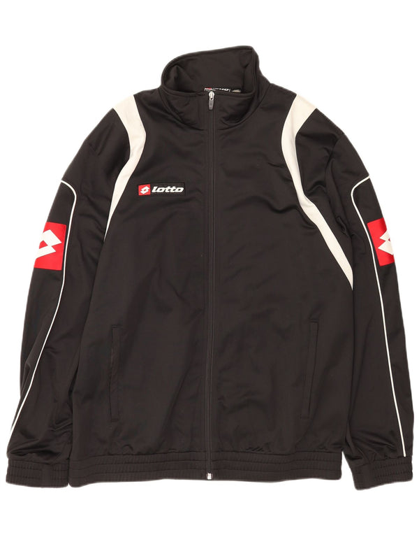 Lotto Mens Graphic Tracksuit Top Jacket XL Preto Colorblock Poliéster