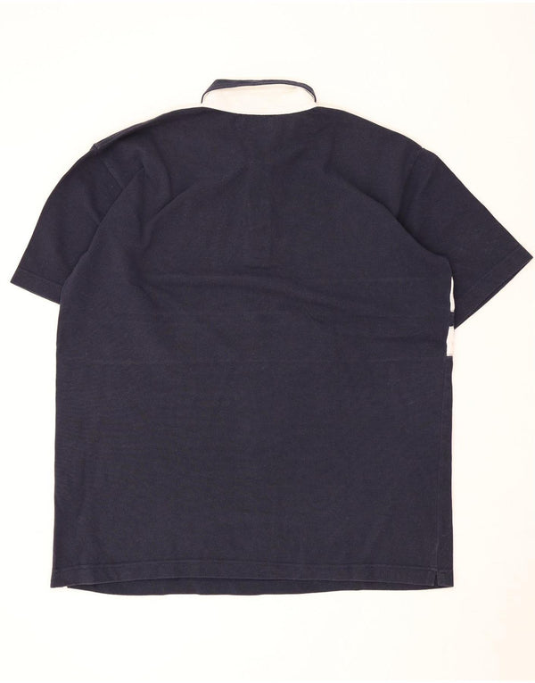 Camisa polo masculina Kappa XL azul marinho colorblock algodão