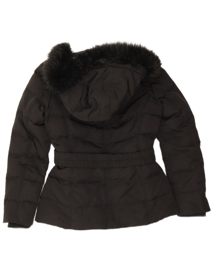 Jaqueta feminina acolchoada com capuz e capuz Esprit UK 10 poliéster preto pequeno