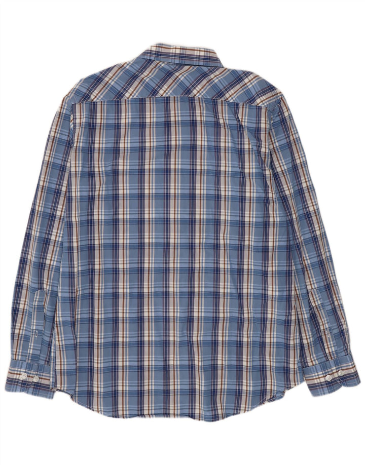 Camisa masculina Carrera Regular Fit grande algodão xadrez azul