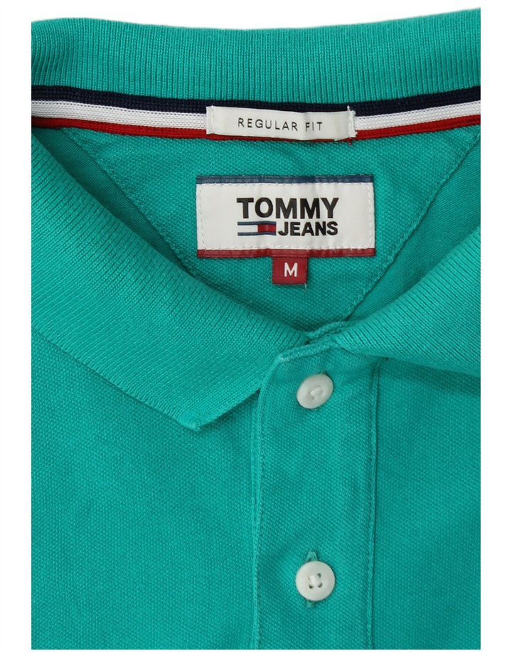 Camisa polo masculina TOMMY HILFIGER regular fit algodão turquesa médio