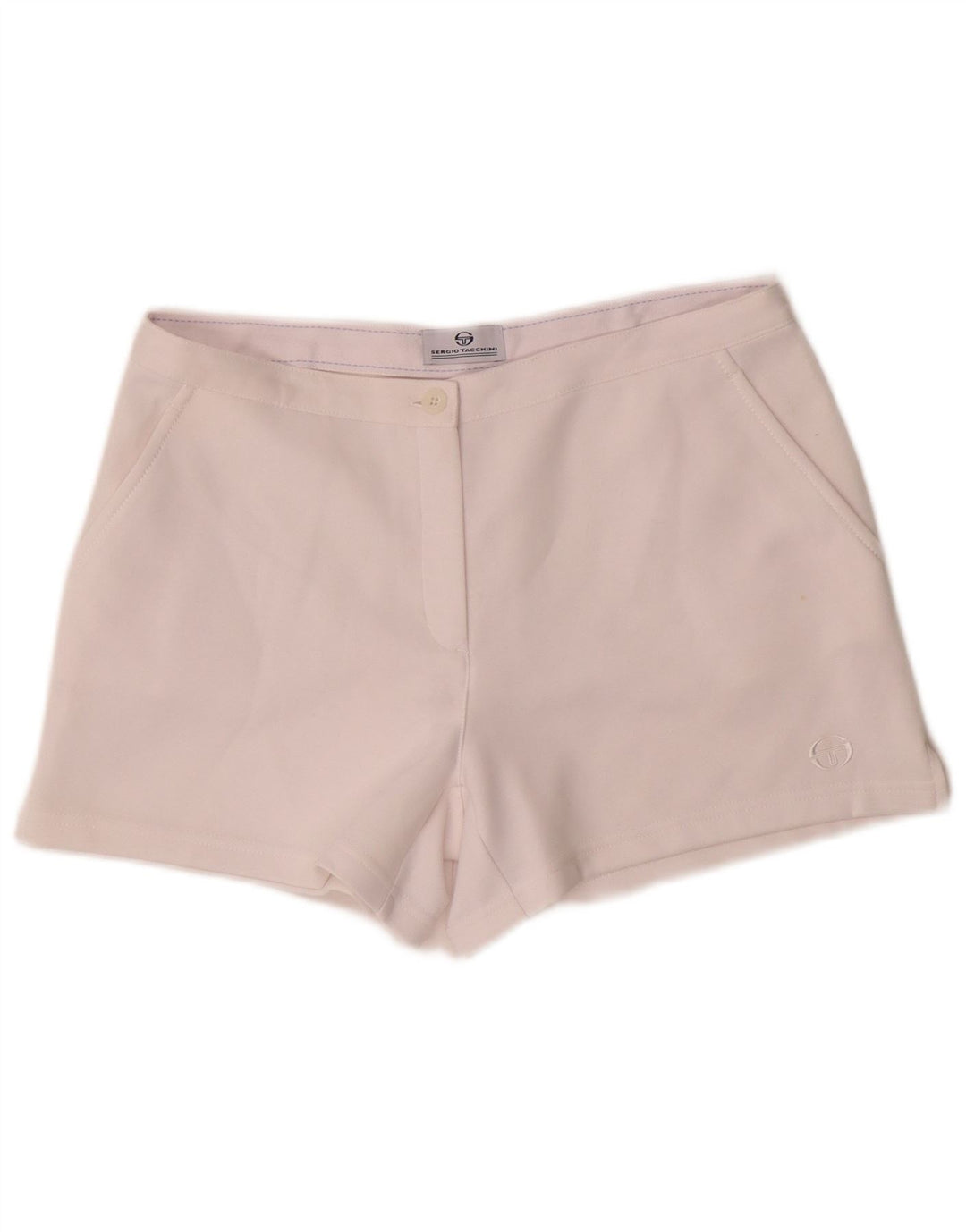 Shorts feminino Sergio Tacchini médio W30 poliéster branco