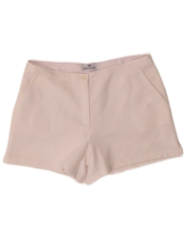 Shorts feminino Sergio Tacchini médio W30 poliéster branco