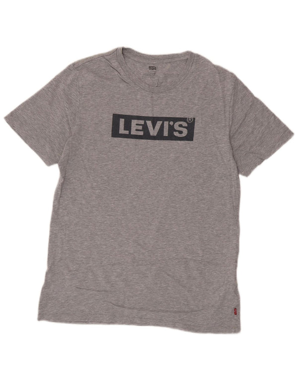 Camiseta masculina gráfica Levi's Top cinza médio algodão