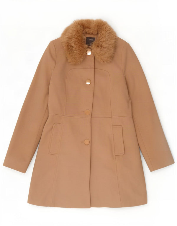 Sobretudo feminino Oasis UK 10 pequeno poliéster bege