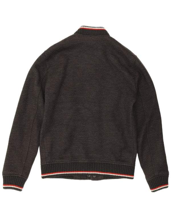 Superdry Mens Varsity Jacket UK 38 Acrílico listrado cinza médio