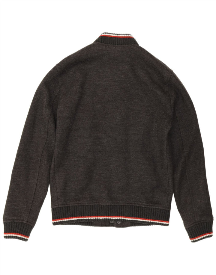 Superdry Mens Varsity Jacket UK 38 Acrílico listrado cinza médio