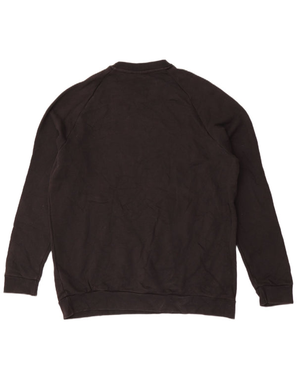 Adidas Mens Graphic Moletom Jumper Grande Algodão Preto