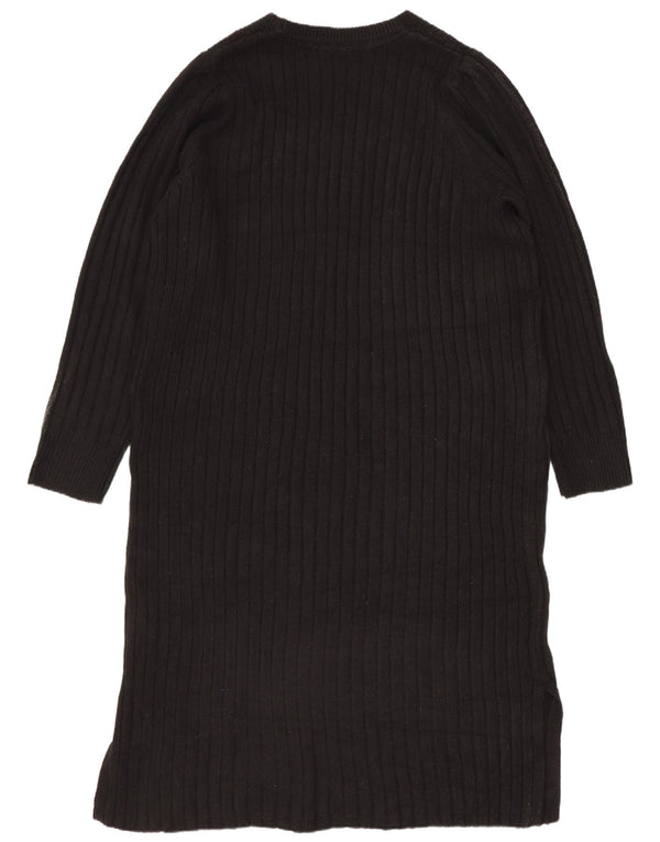 Vestido jumper feminino John Lewis de manga comprida oversized Reino Unido 14 médio preto