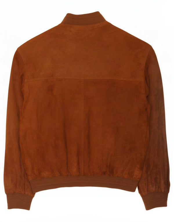 Jaqueta bomber masculina de camurça Maximilian Reino Unido 42 XL marrom
