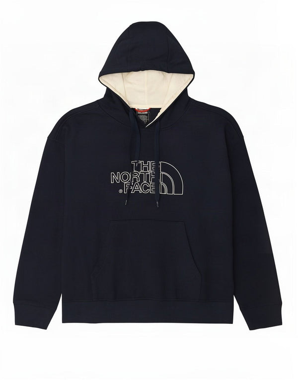 Suéter feminino com capuz estampado The North Face UK 16 grande azul marinho