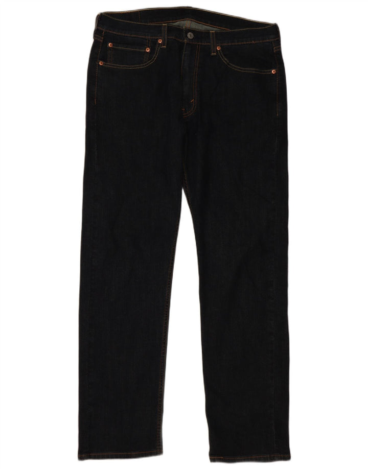 Levi's Masculino 505 Straight Jeans W34 L32 Azul Marinho Algodão