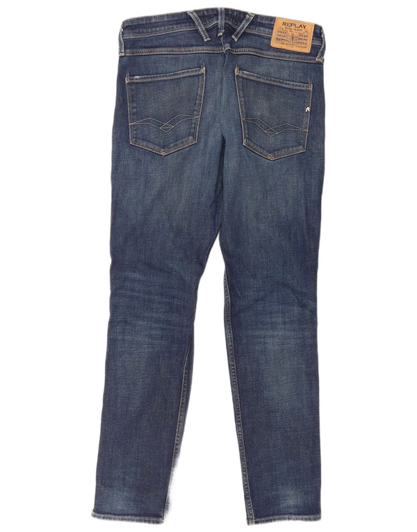 Replay Jeans Slim Masculino W33 L32 Azul Algodão