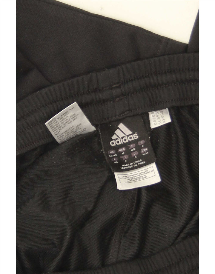 Calças de treino masculinas Adidas UK 40/42 poliéster preto médio