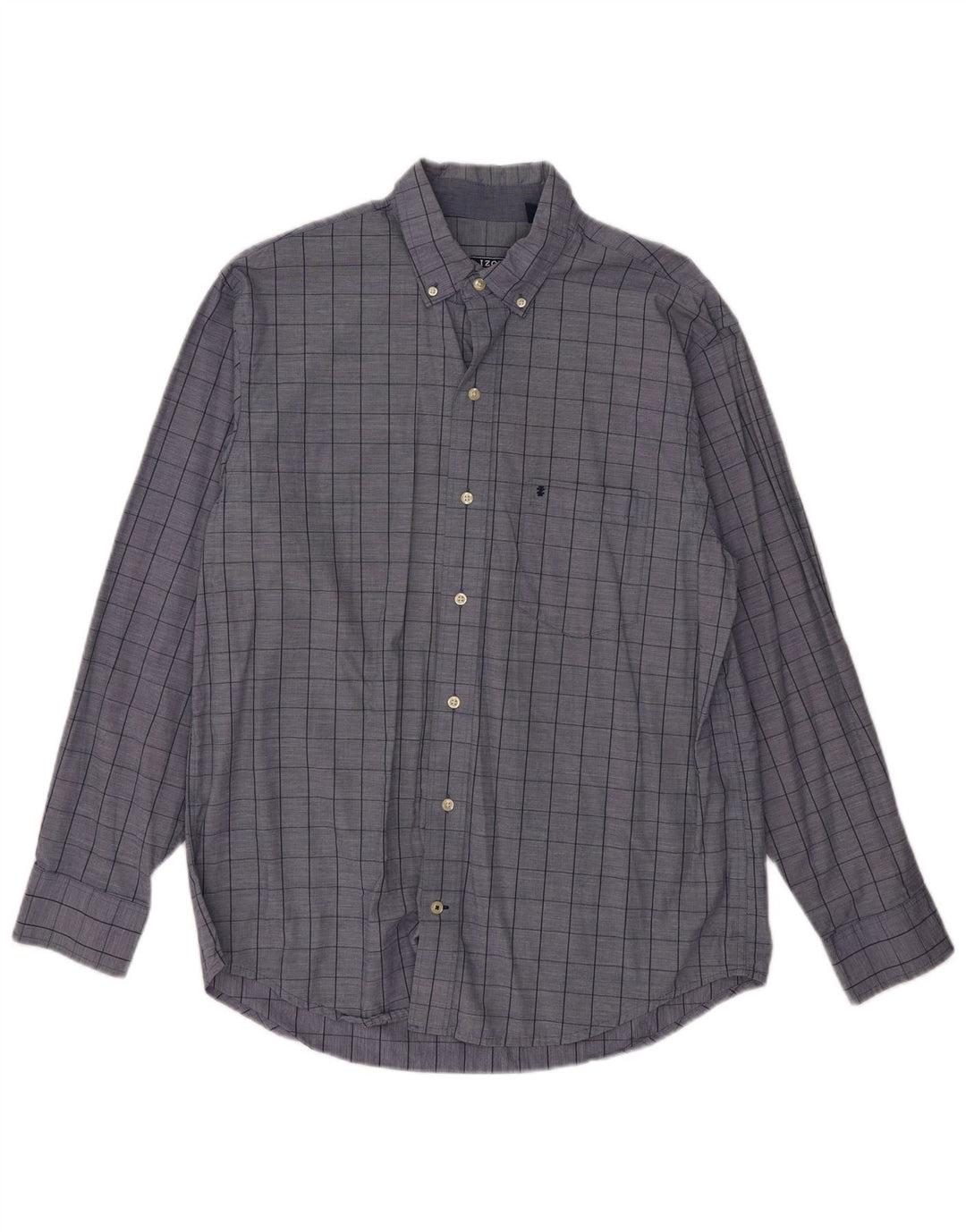 Camisa masculina Izod grande algodão xadrez azul