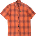 Wrangler Camisa masculina de manga curta laranja médio algodão xadrez
