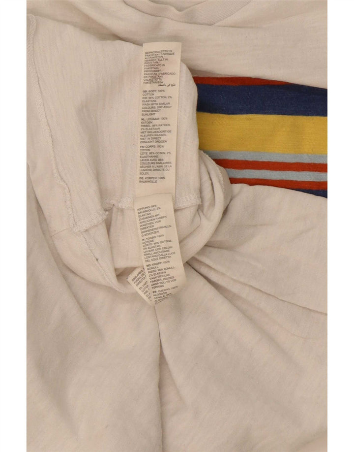 Camiseta masculina Fat Face Top 2XL algodão colorblock branco