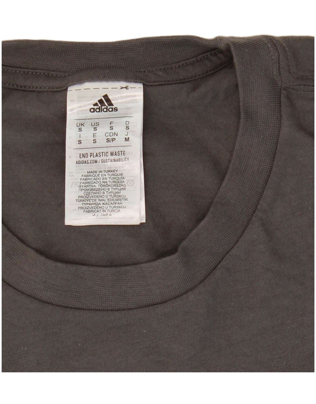 ADIDAS Camiseta masculina gráfica top pequeno algodão cinza