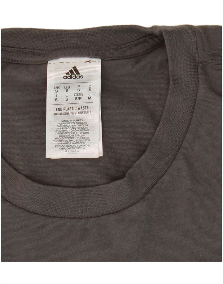 ADIDAS Camiseta masculina gráfica top pequeno algodão cinza