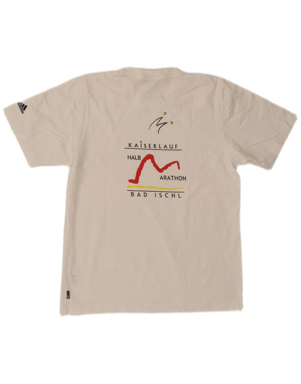 Adidas Mens Graphic T-Shirt Top Pequeno Algodão Branco