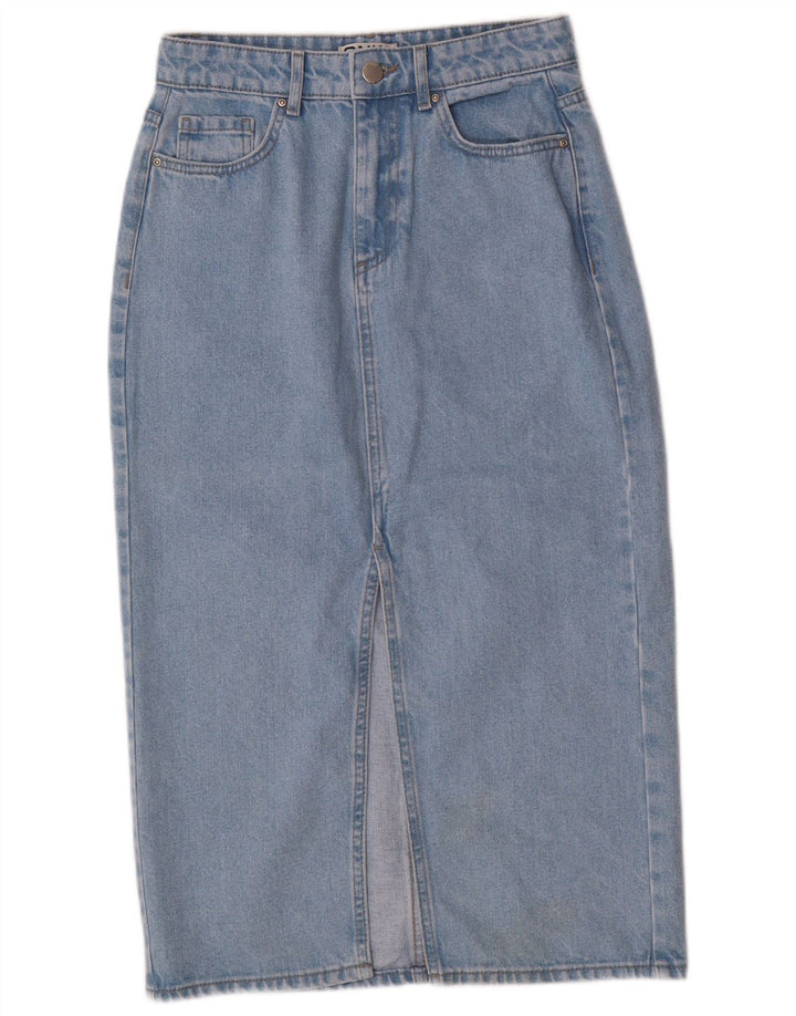 Somente saia jeans feminina XS W25 algodão azul
