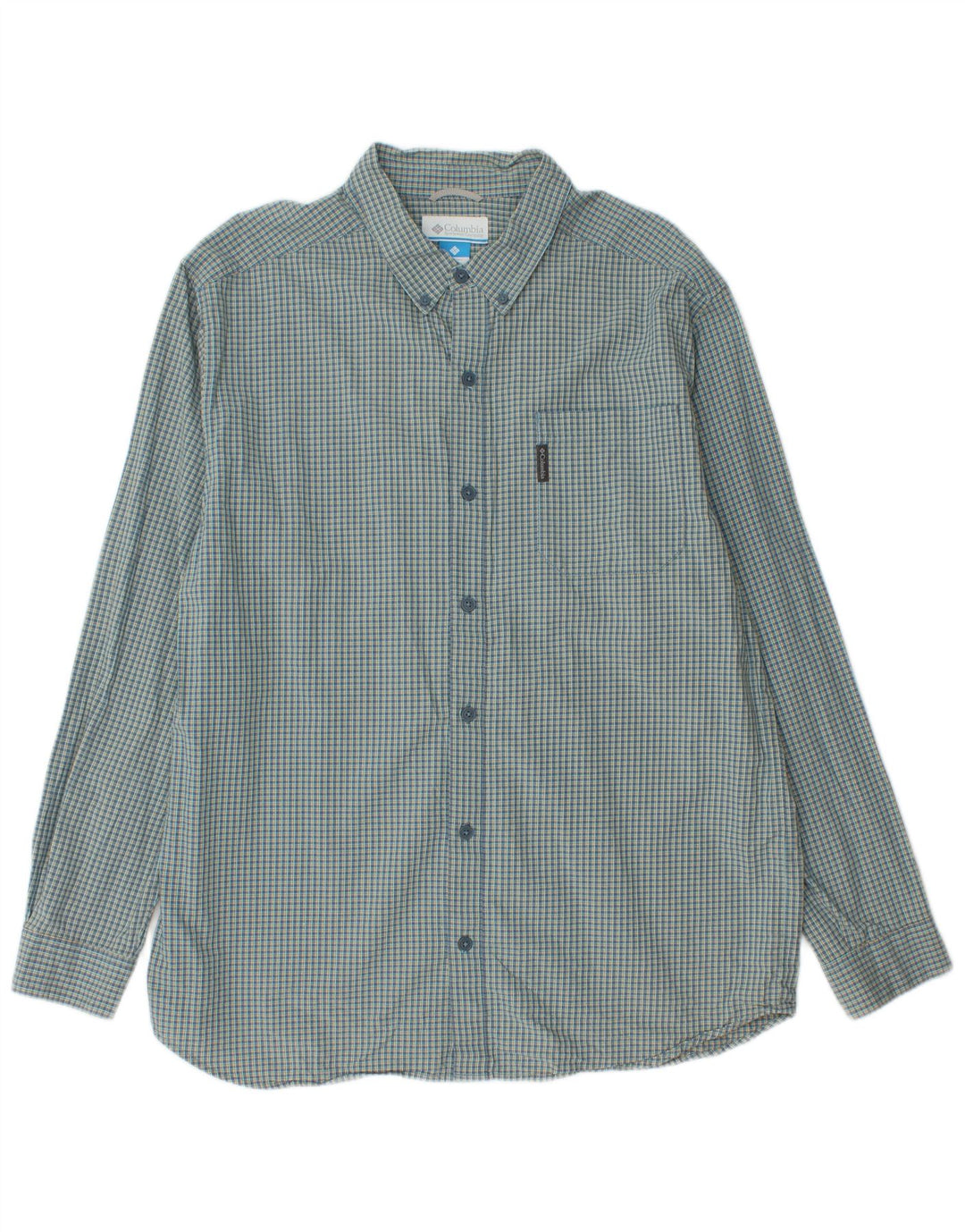 Camisa masculina Columbia XL verde xadrez algodão