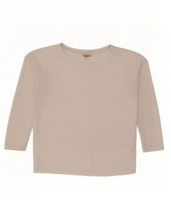 Zara Womens Trafaluc Top Manga Longa Reino Unido 14 Médio Branco