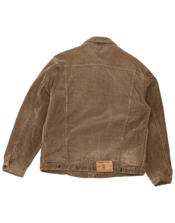 ASSN POLO DOS EUA. Jaqueta masculina de veludo cotelê UK 42 XL bege