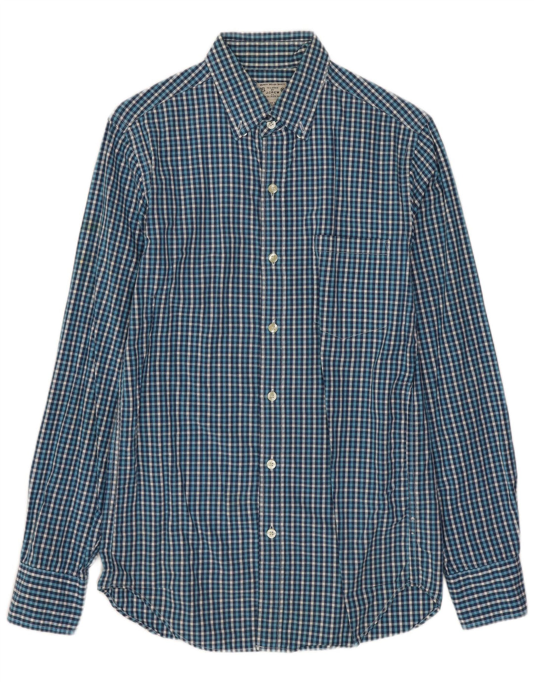Camisa masculina J. Crew XS azul algodão guingão