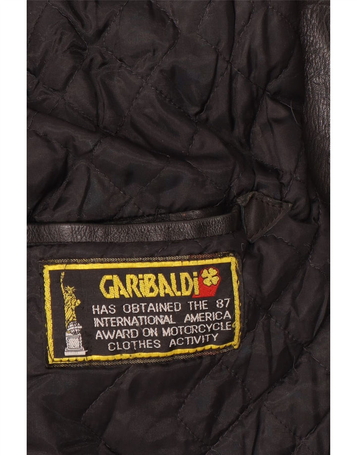 Jaqueta masculina Garibaldi de couro para motocicleta EU 40 médio preto