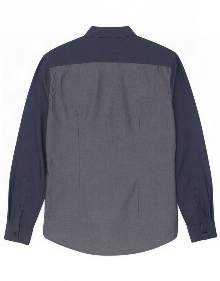Camisa masculina Trussardi tamanho 40 algodão azul marinho médio