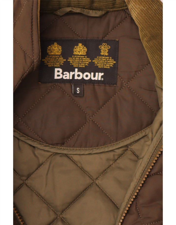 Jaqueta acolchoada masculina Barbour UK 36 poliéster marrom pequeno