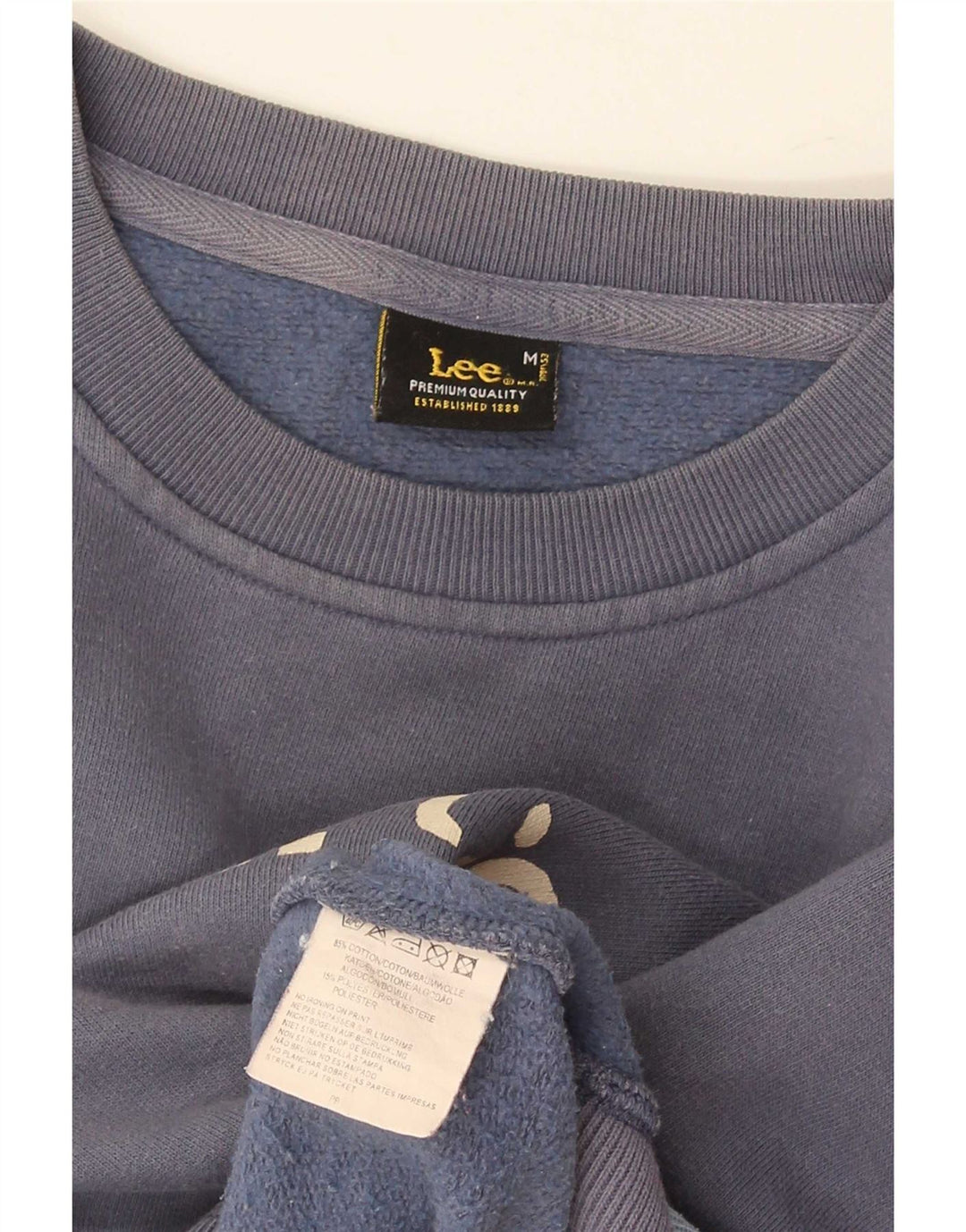 Lee moletom feminino gráfico jumper Reino Unido 14 bloco colorido azul marinho médio
