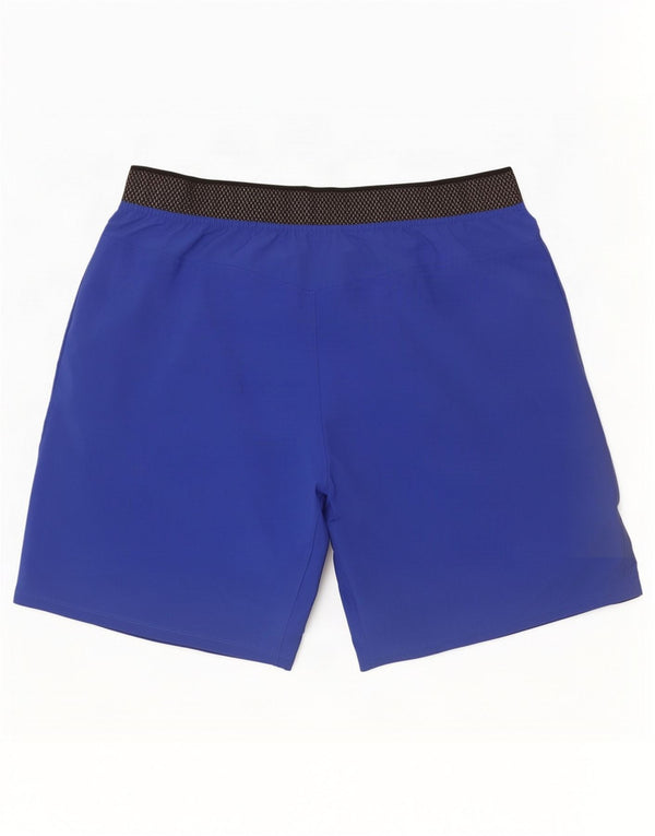 Shorts esportivos gráficos masculinos Reebok médio azul colorblock poliéster