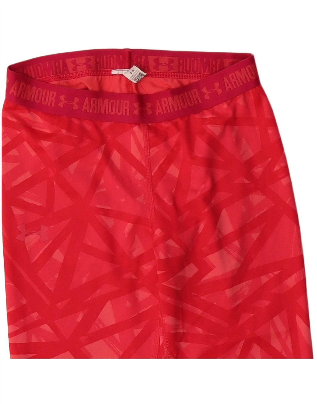 Under Armour Womens Graphic Capri Leggings UK 4 XS Vermelho Geométrico