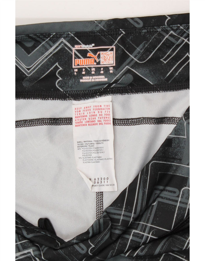Leggings femininas Puma UK 14 grande poliéster geométrico preto