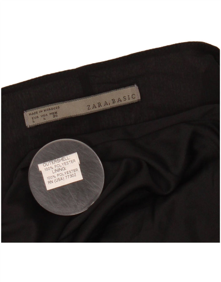 Vestido bolha feminino sem mangas ZARA Reino Unido 14 grande poliéster preto