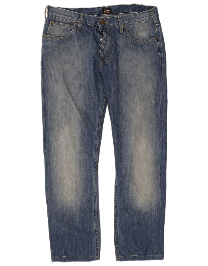 LEE Masculino Knox Straight Jeans W33 L34 Azul Algodão