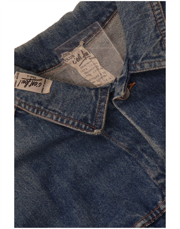 Jaqueta jeans masculina vintage UK 38 algodão azul médio