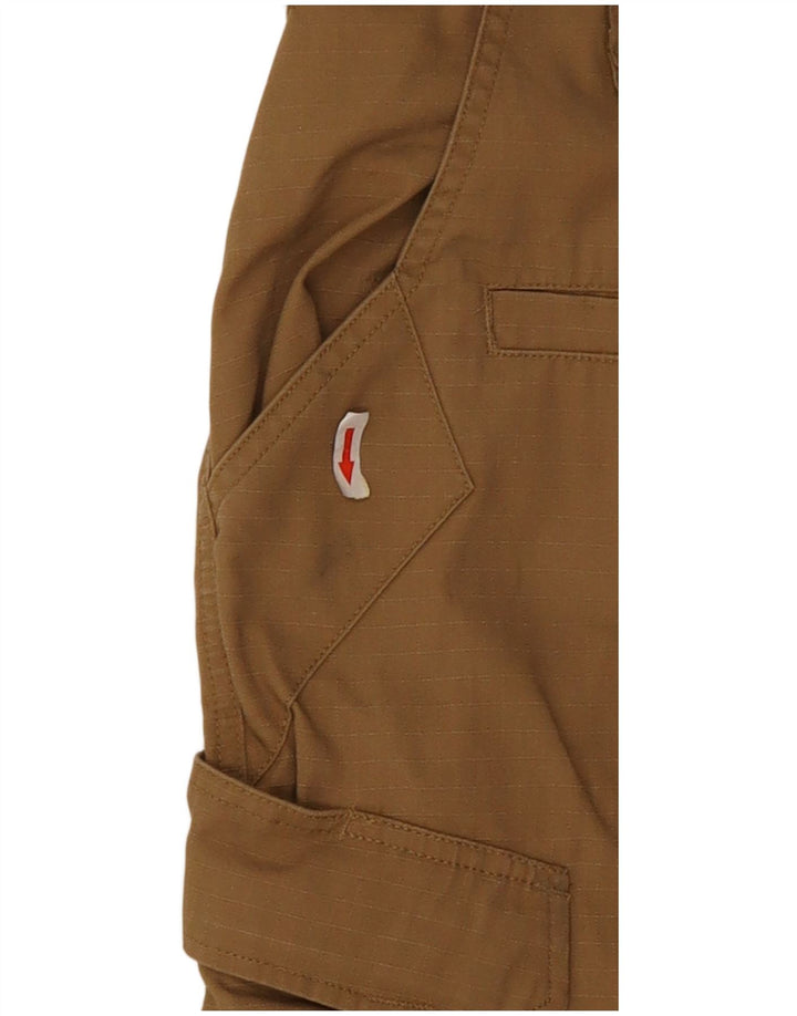 Calças cargo retas masculinas vintage W30 L30 poliéster bege