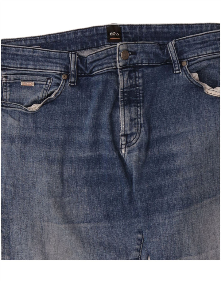 Hugo Boss Calça jeans reta masculina W38 L31 Azul